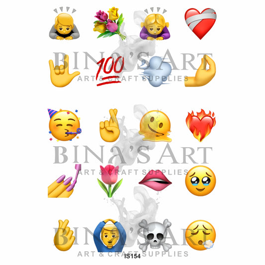 Emoji 1.5 Inch Designs Insert Sheet (Transparent Sheet)