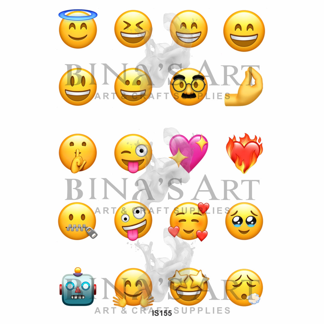 Emoji 1.5 Inch Designs Insert Sheet (Transparent Sheet)