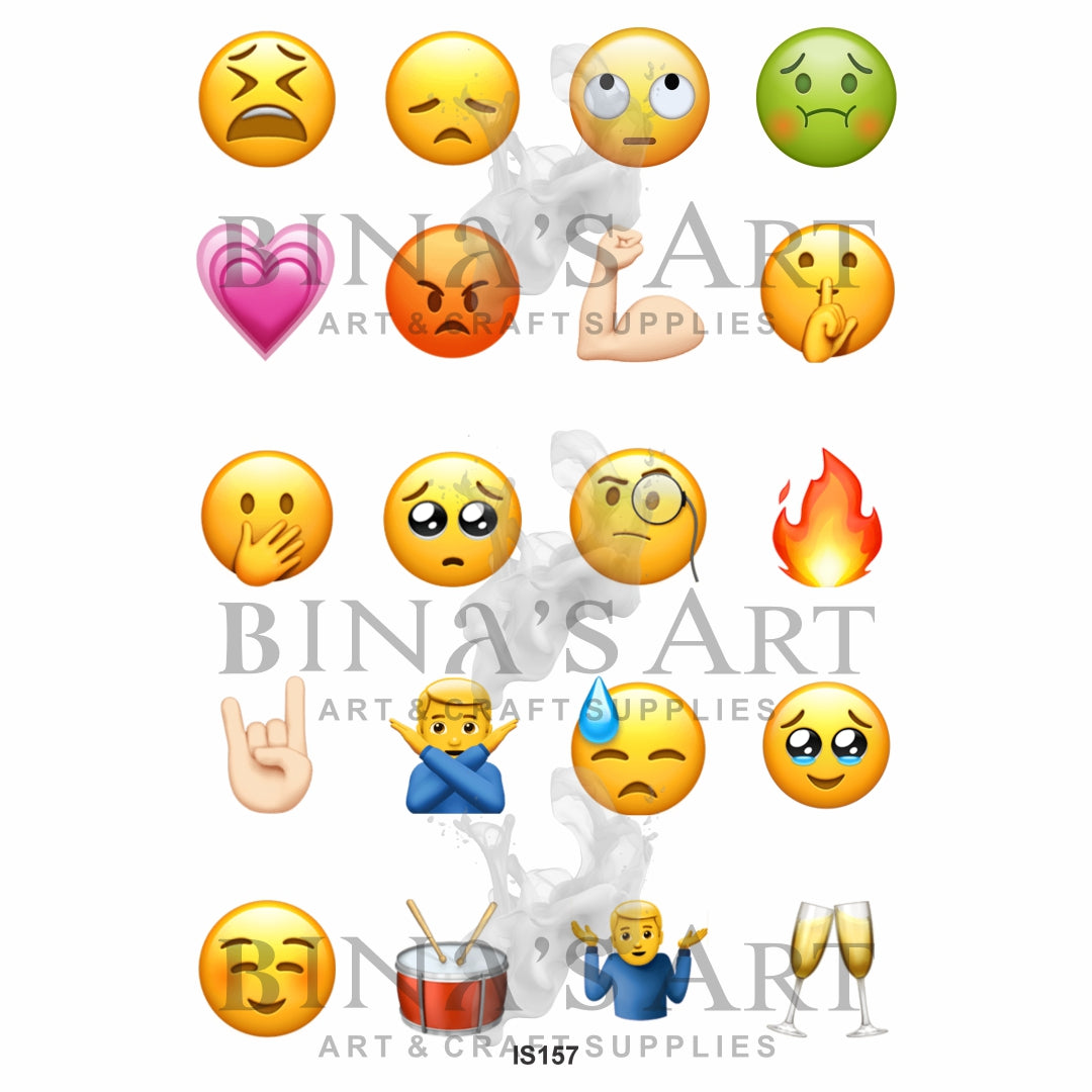 Emoji 1.5 Inch Designs Insert Sheet (Transparent Sheet)