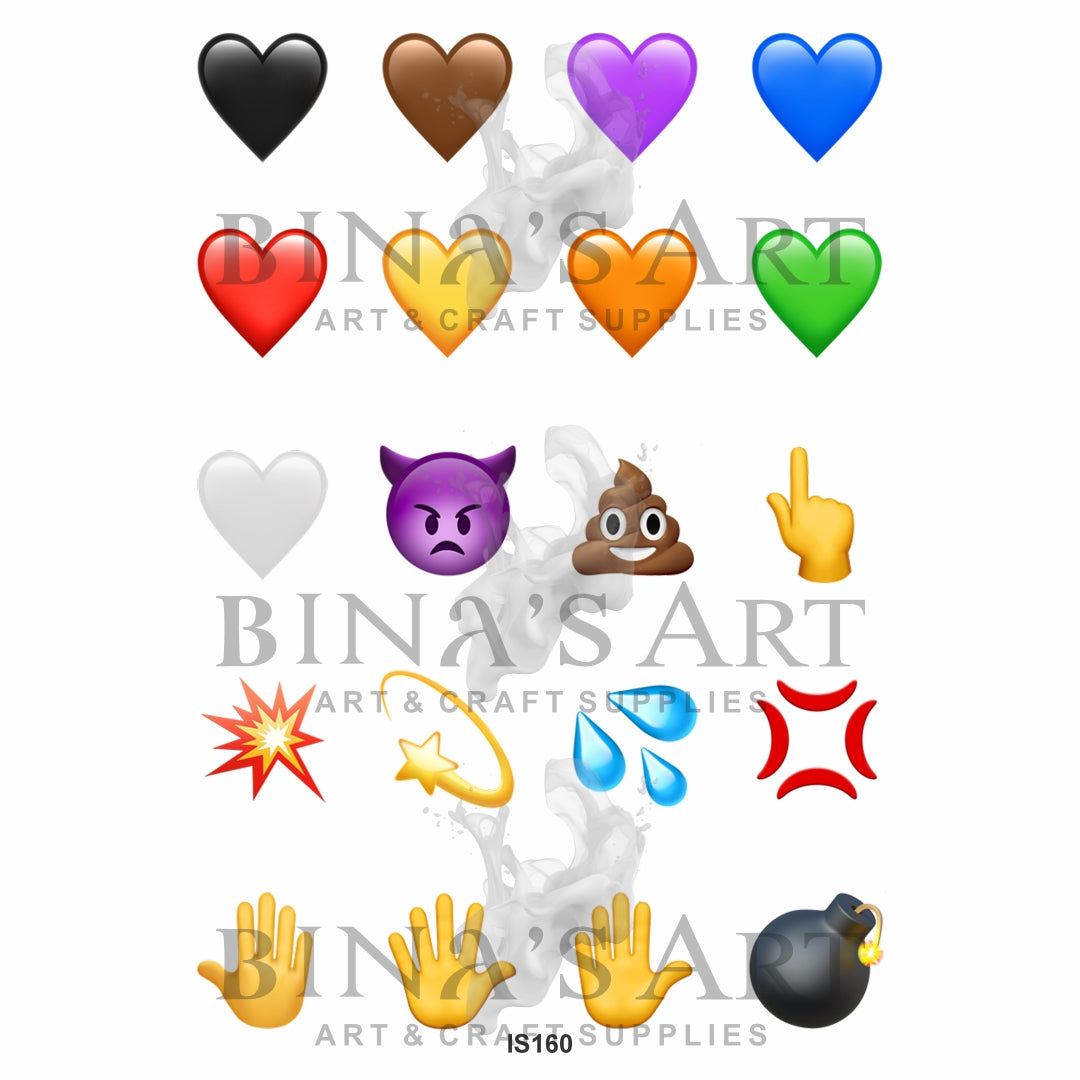 Emoji 1.5 Inch Designs Insert Sheet (Transparent Sheet)