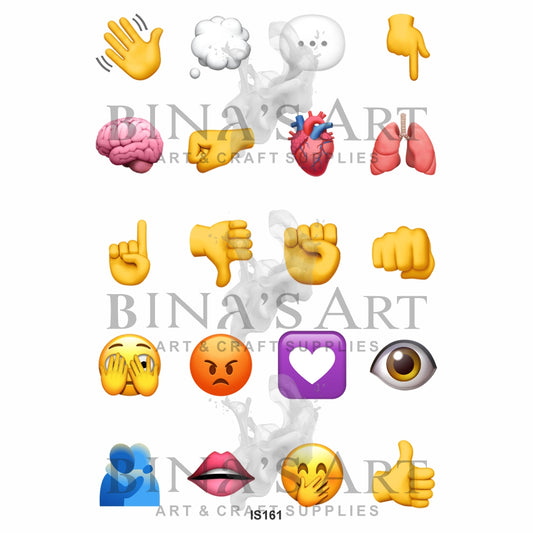 Emoji 1.5 Inch Designs Insert Sheet (Transparent Sheet)