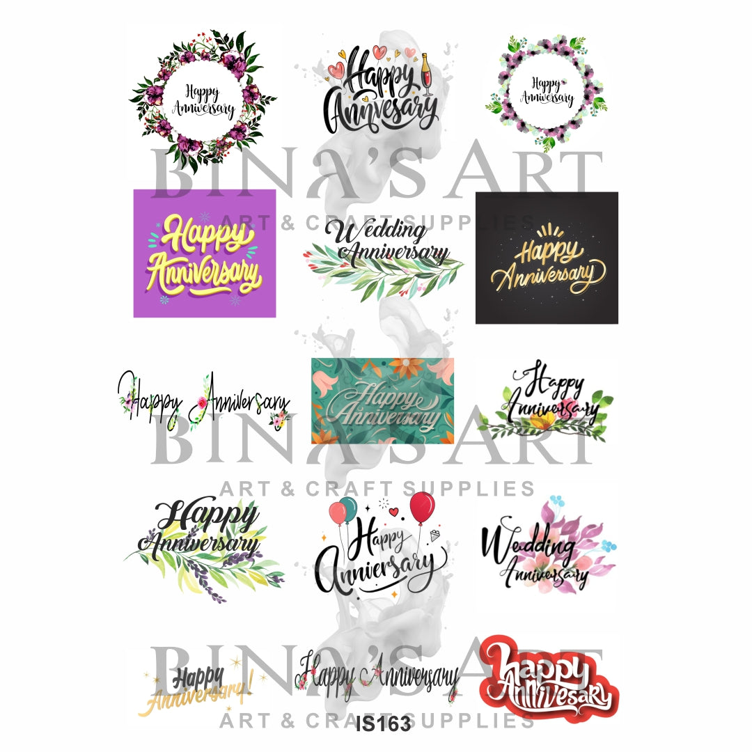 Happy Anniversary Designs Insert Sheet (Transparent Sheet)