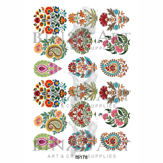 Floral And Paisley Designs Insert Sheet (Transparent Sheet)