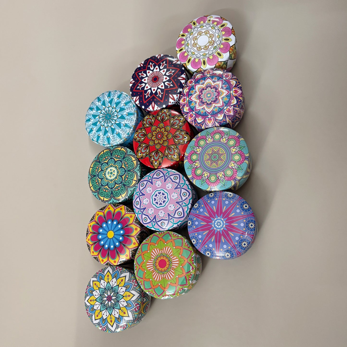 Mandala Patten Candle Display Tin Jar