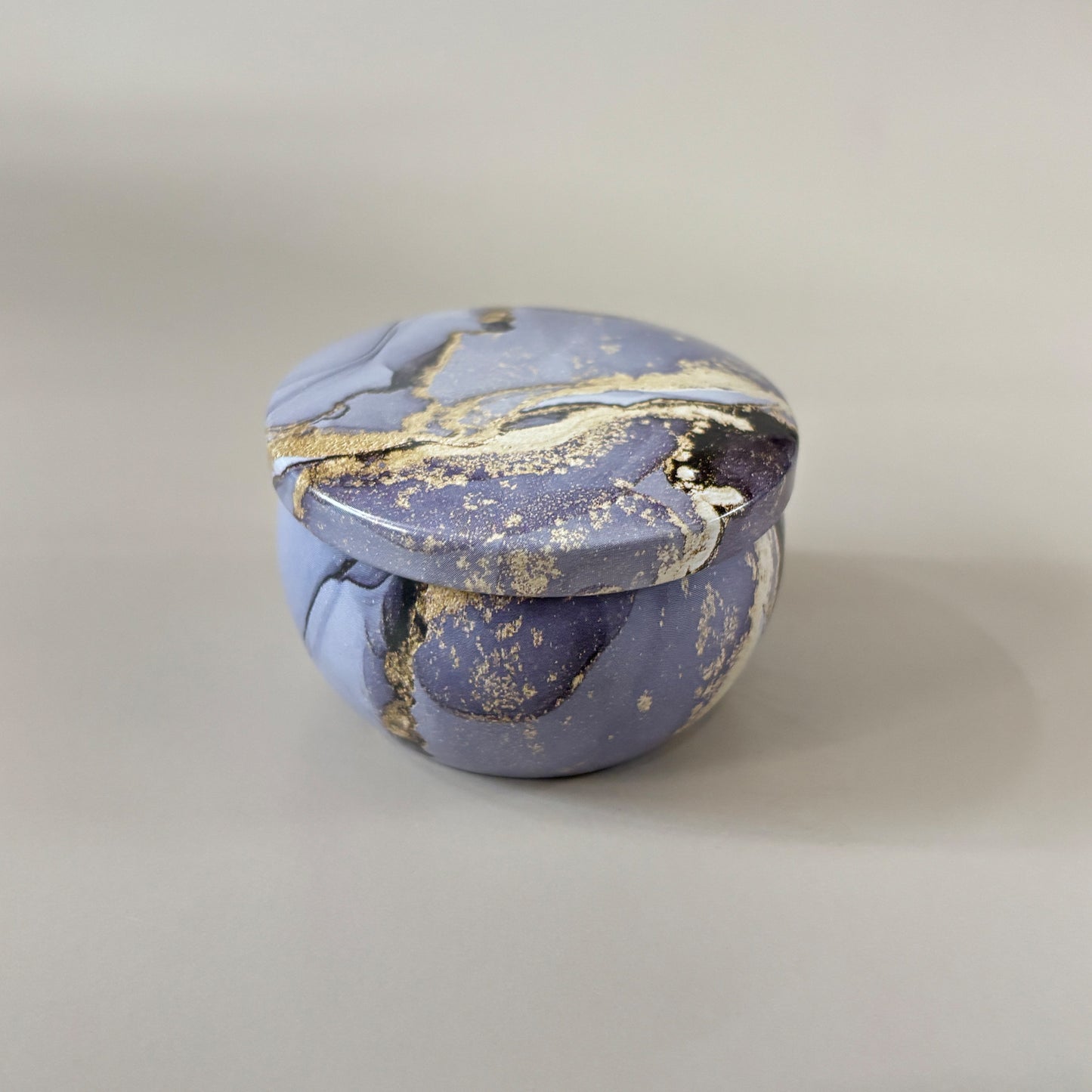 Marble Patten Candle Display Tin Jar