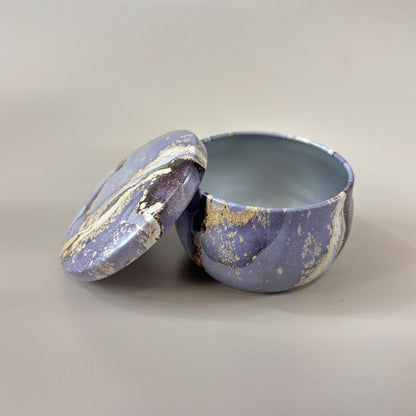Marble Patten Candle Display Tin Jar