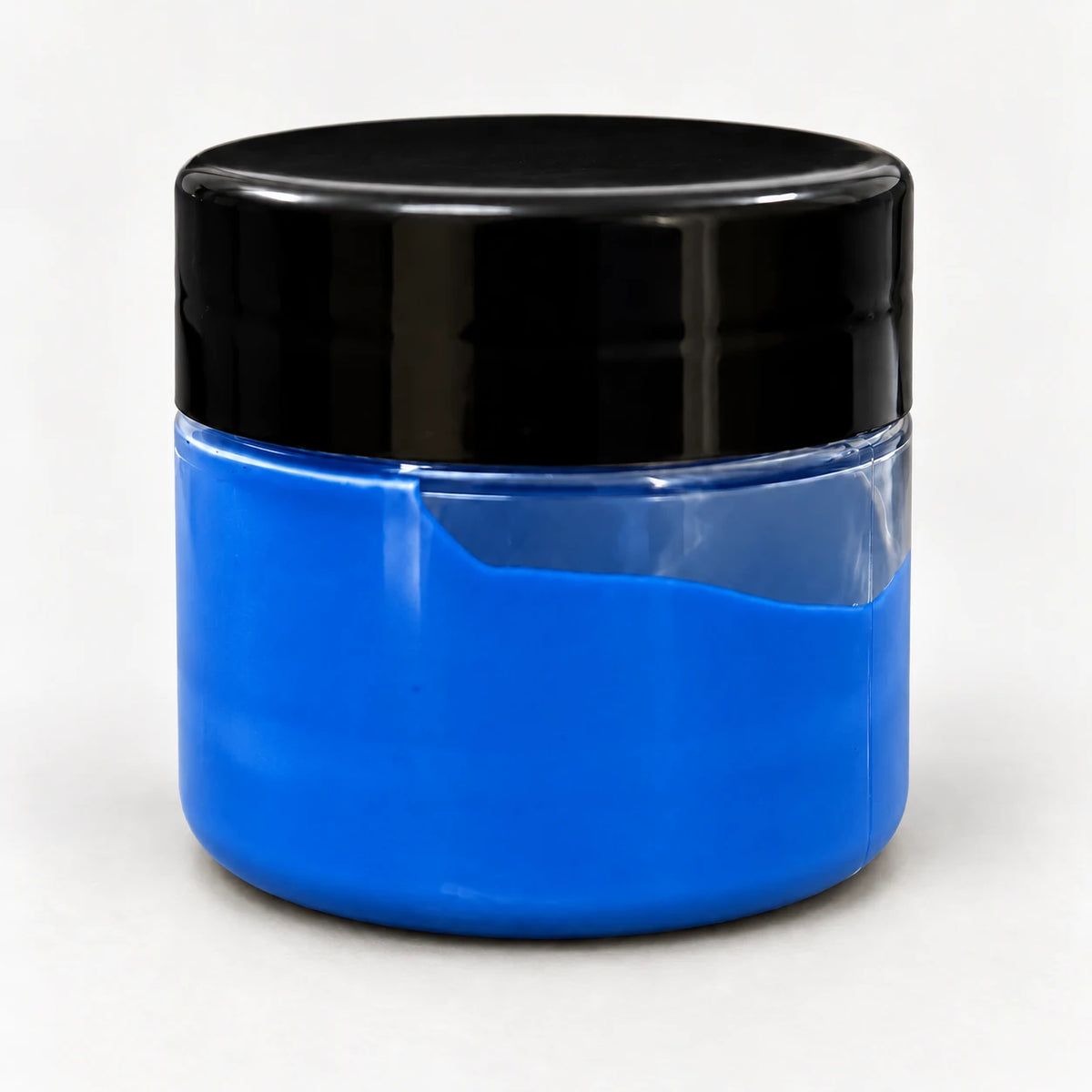 Nile Blue Opaque Pigment 20ml in a clear jar with a black lid
