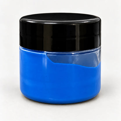Nile Blue Opaque Pigment 20ml in a clear jar with a black lid