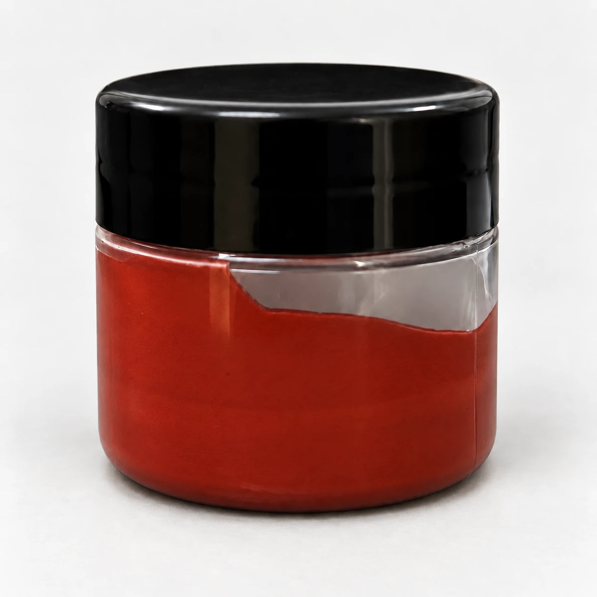 Red Oxide Opaque Pigment 20ml in a clear jar with a black lid