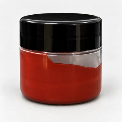 Red Oxide Opaque Pigment 20ml in a clear jar with a black lid