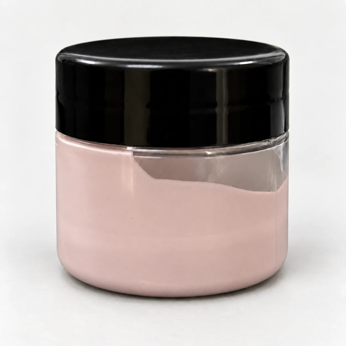 Rose Pink Opaque Pigment 20ml in a clear jar with a black lid