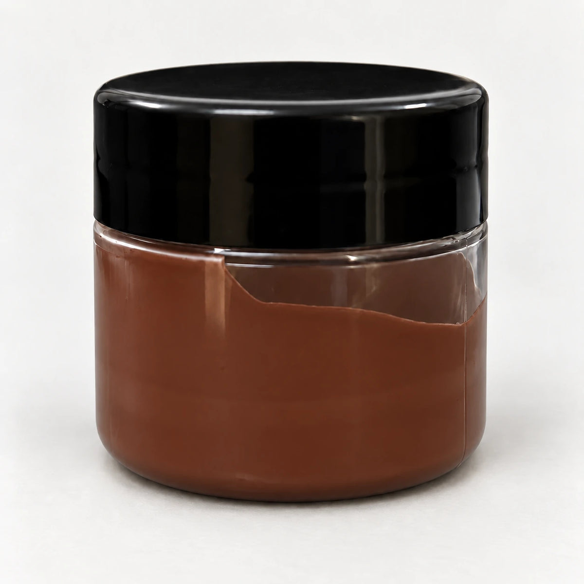 Coffee Opaque Pigment 20ml in a clear jar with a black lid