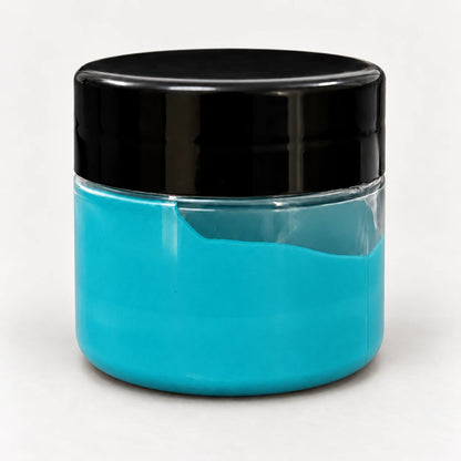 Antique Blue Opaque Pigment 20ml in a clear jar with a black lid