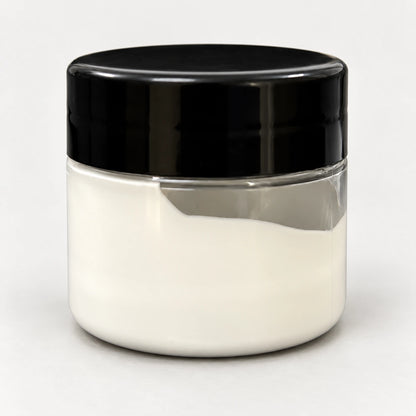 White Opaque Pigment 20ml in a clear jar with a black lid