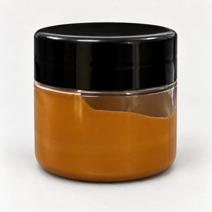 Golden Brown Opaque Pigment 20ml in a clear jar with a black lid