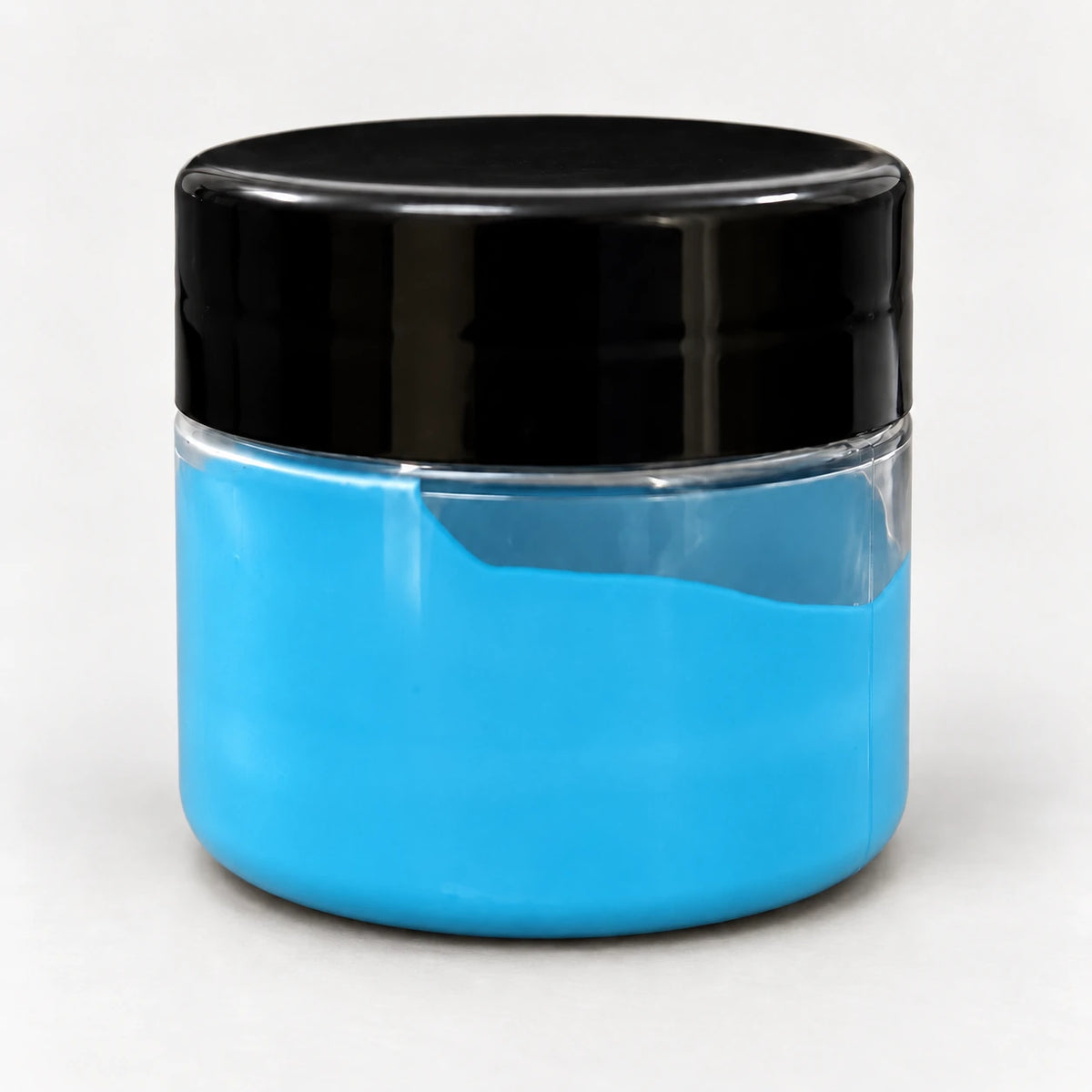 Sky Blue Opaque Pigment 20ml in a clear jar with a black lid