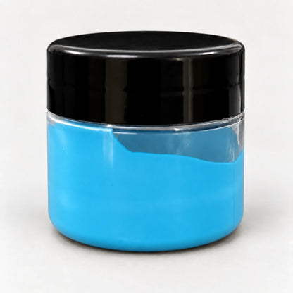 Sky Blue Opaque Pigment 20ml in a clear jar with a black lid