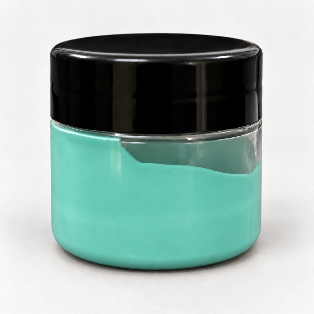 Aquamarine Opaque Pigment 20ml in a clear jar with a black lid