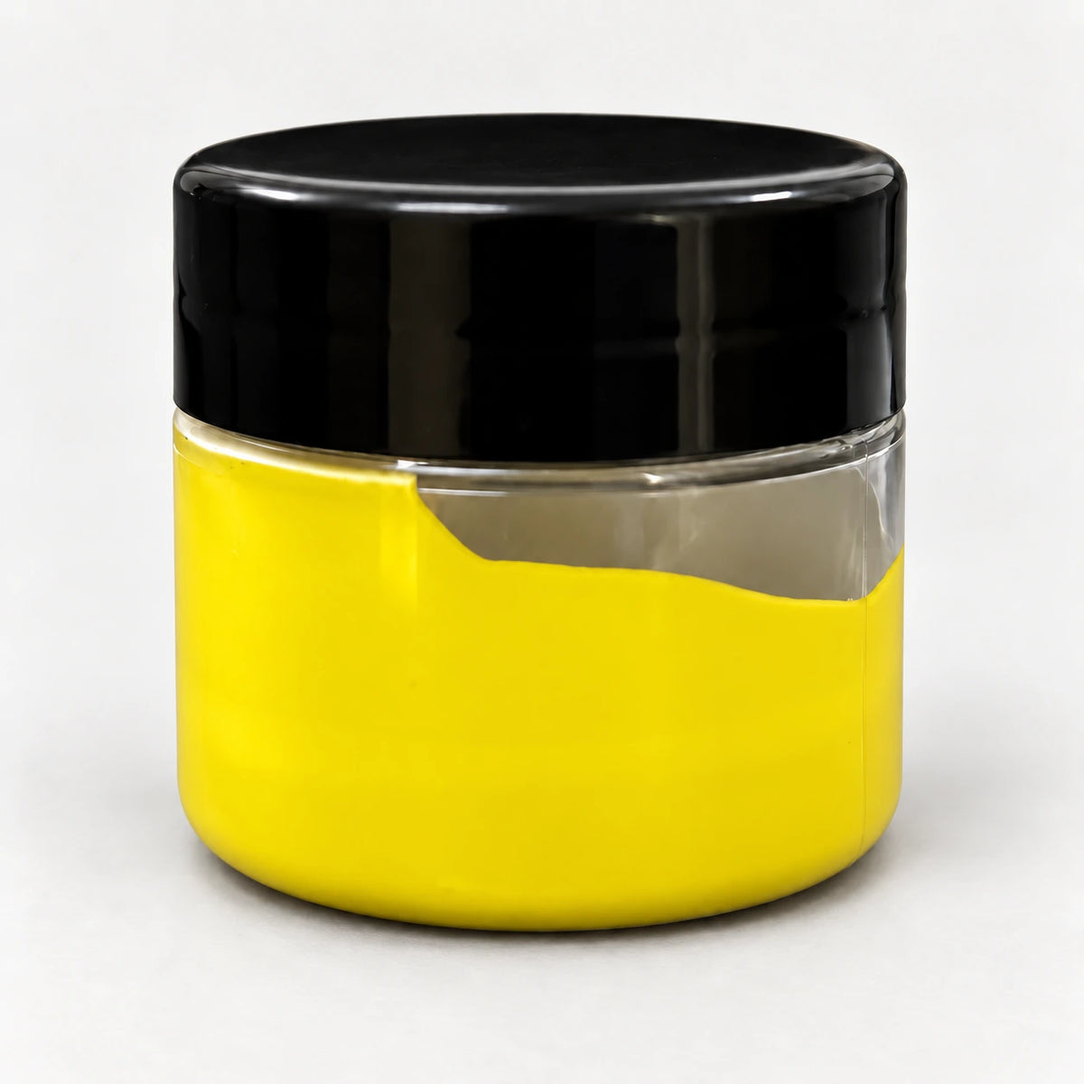 Zinc Yellow Opaque Pigment 20ml in a clear jar with a black lid