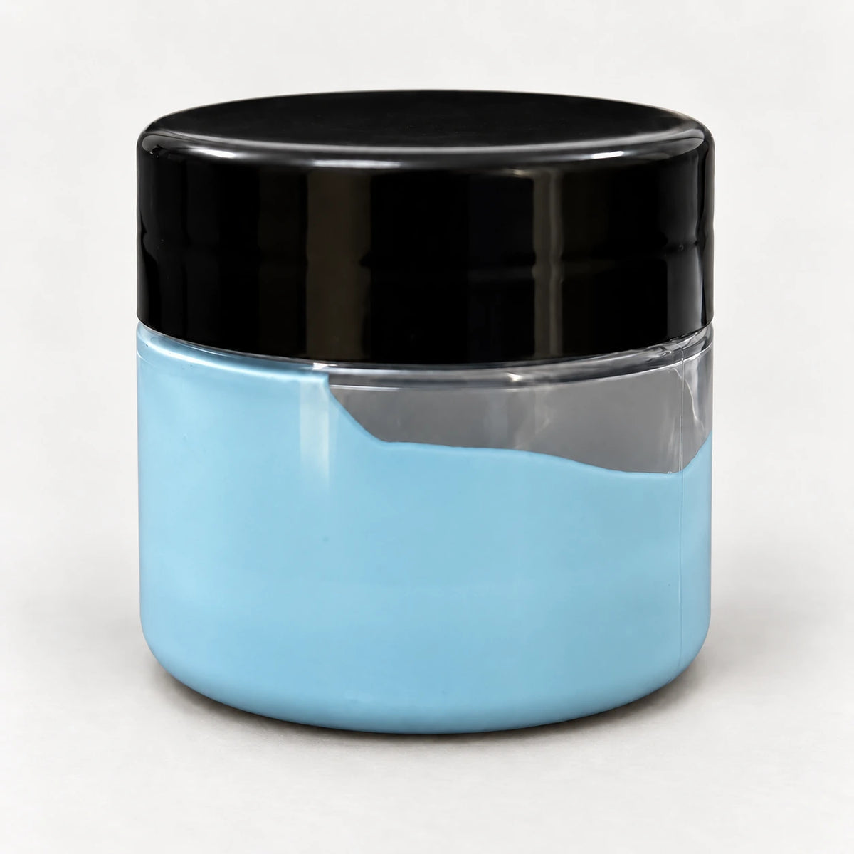 Pastel Blue Opaque Pigment 20ml in a clear jar with a black lid