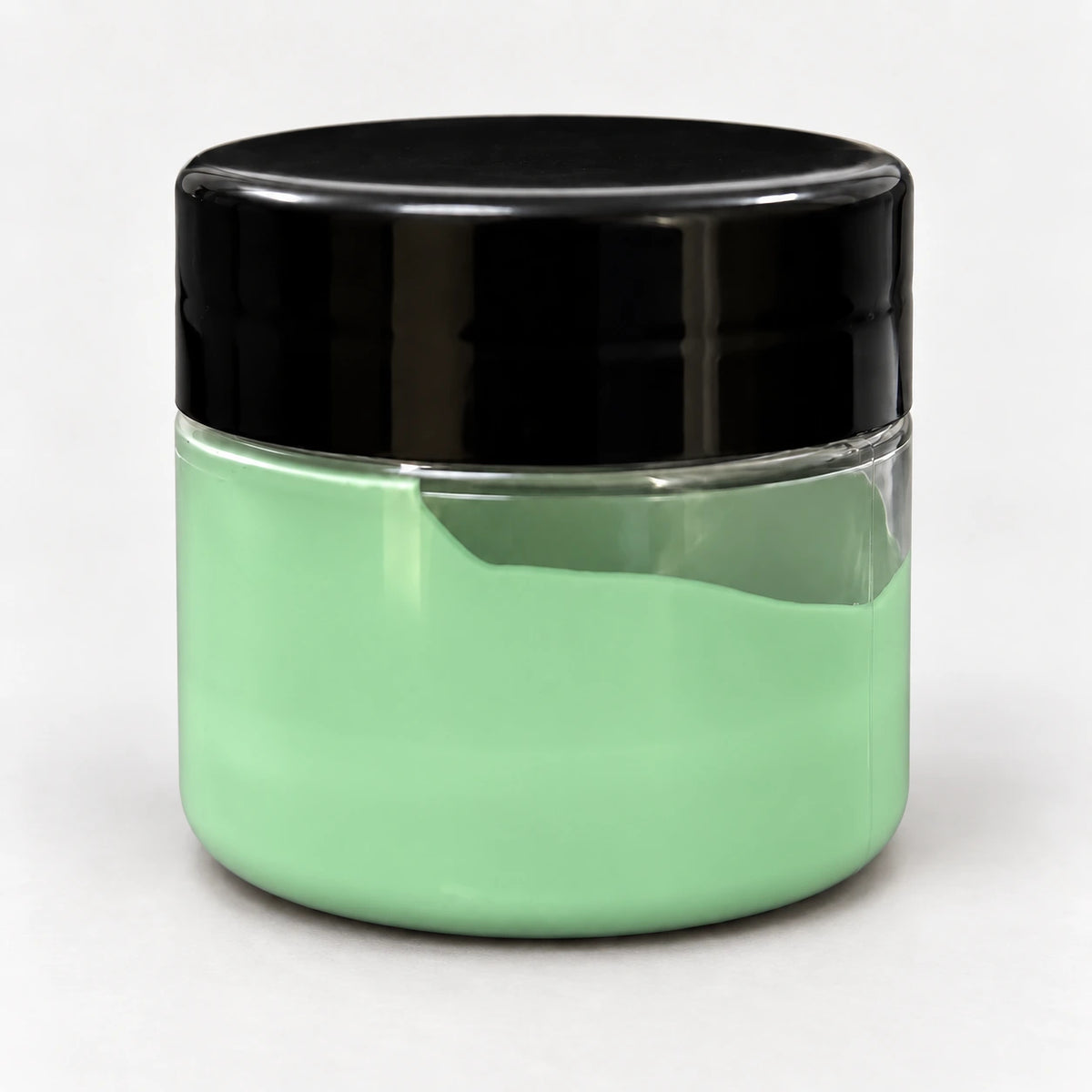 Pastel Green Opaque Pigment 20ml in a clear jar with a black lid