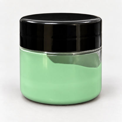 Pastel Green Opaque Pigment 20ml in a clear jar with a black lid