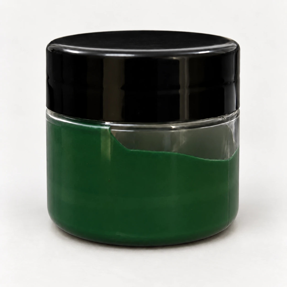 Bottle Green Opaque Pigment 20ml in a clear jar with a black lid
