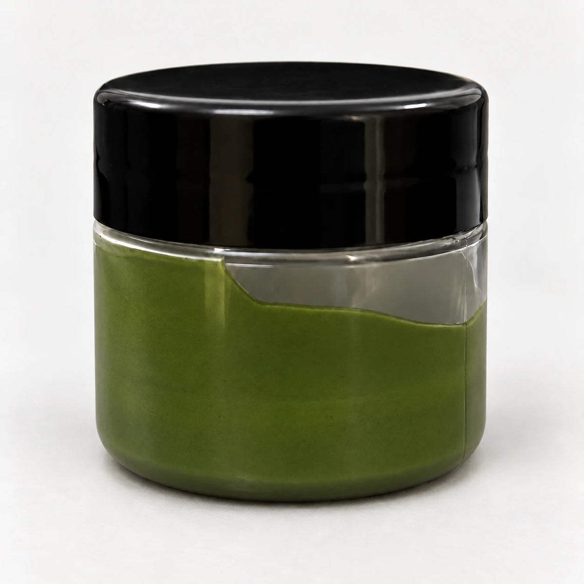 Olive Green Opaque Pigment 20ml in a clear jar with a black lid