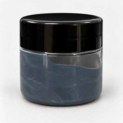 Graphite Grey Opaque Pigment 20ml in a clear jar with a black lid