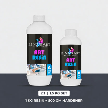 Bina's Art 2:1 art resin and hardener bottle set