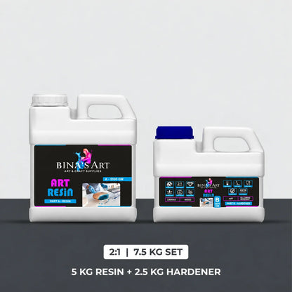 Bina's Art 2:1 art resin and hardener bottle set