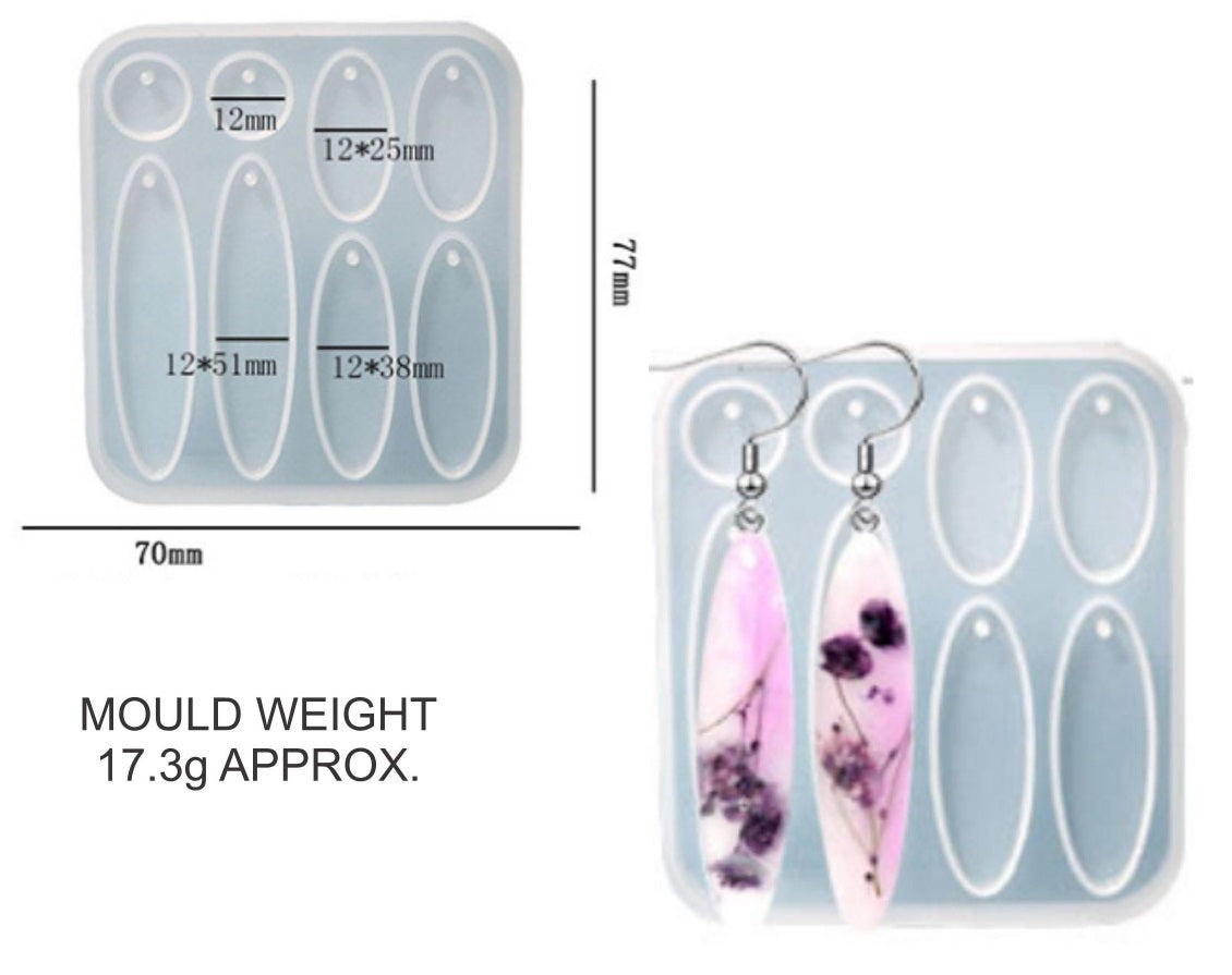 6 IN 1 Long Oval Jewellery  & Keychain Mould