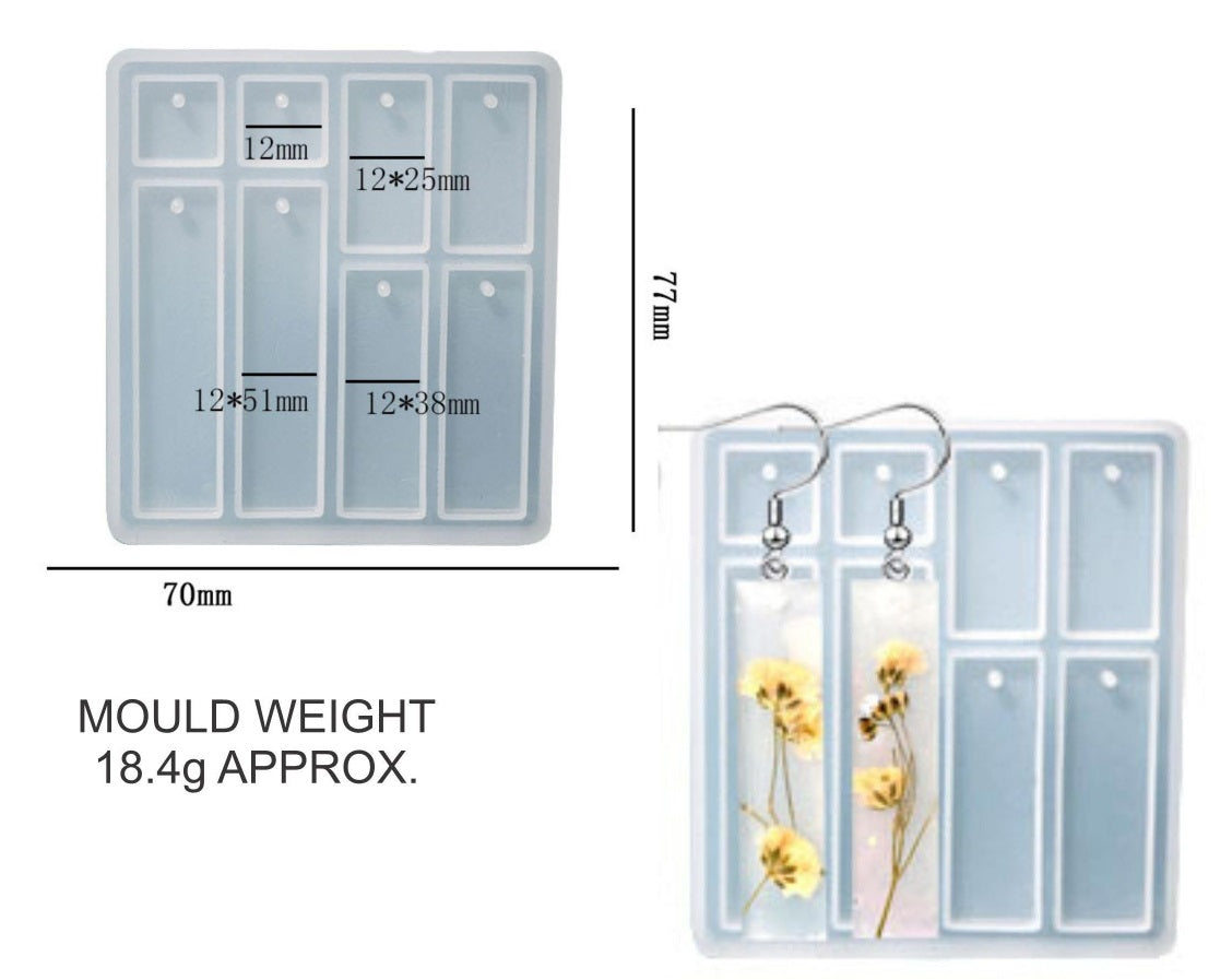 6 IN 1 Long Rectangle Jewellery  & Keychain Mould