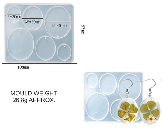 6 IN 1 Oval Jewellery  & Keychain Mould