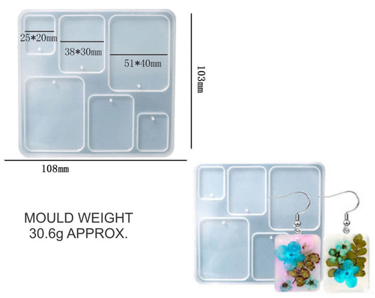 6 IN 1 Rectangle Jewellery  & Keychain Mould