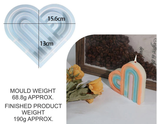 Rainbow Striped Love Candle (Large Size)