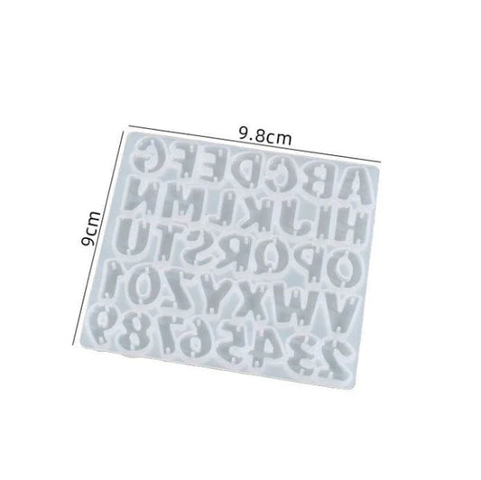 Small Abcd Alphabet & Num. 2 Hole Keychain Mould