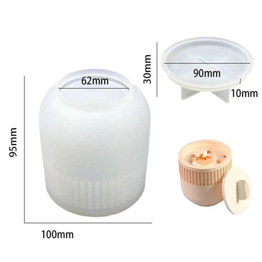 Cylindrical Candle Jar Mold with Lid Mould