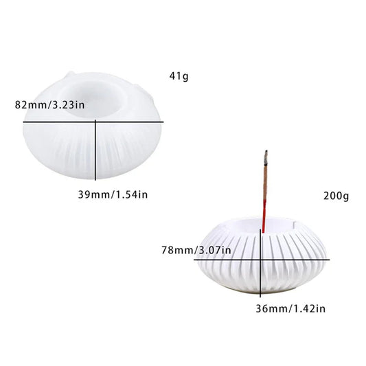 Stripe Round Incense Tray Silicon Mould
