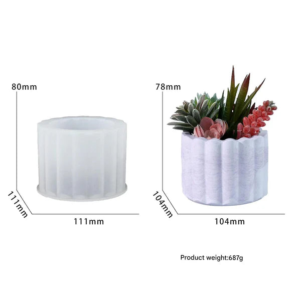 Long Stripes Planter & Candle Holder Mould