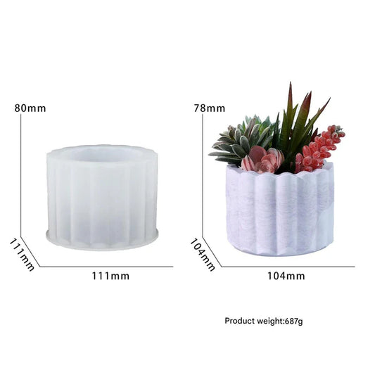 Long Stripes Planter & Candle Holder Mould