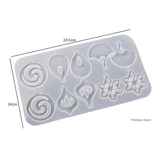 10 Cavity Earring,Pendant & Keychain Mould