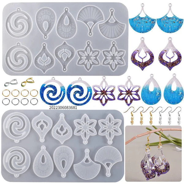 10 Cavity Earring,Pendant & Keychain Mould