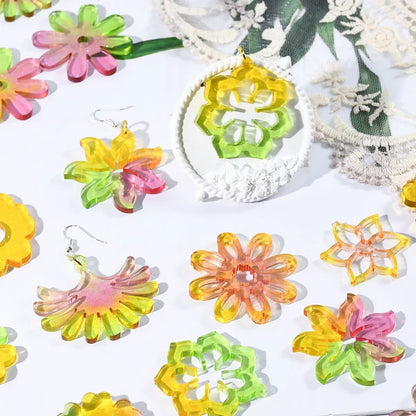 9 Cavity Floral Designs Earring,Pendant & Keychain Mould