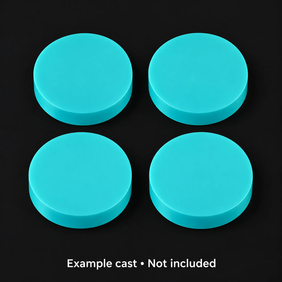 Example aqua resin round discs; example cast not included