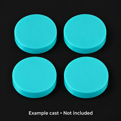Example aqua resin round discs; example cast not included