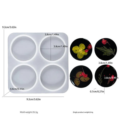 4 Cavity Round Keychain & Pendant Mould