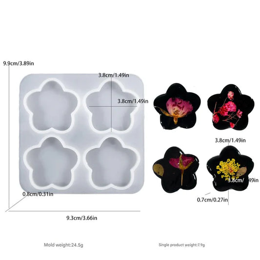4 Cavity Flower Keychain & Pendant Mould
