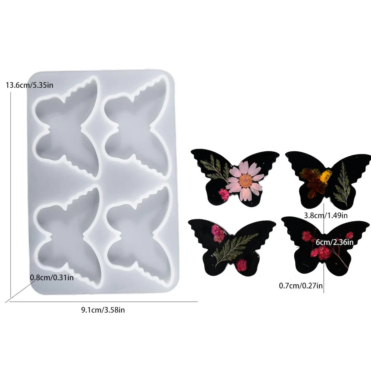 4 Cavity Butterfly Keychain & Pendant Mould