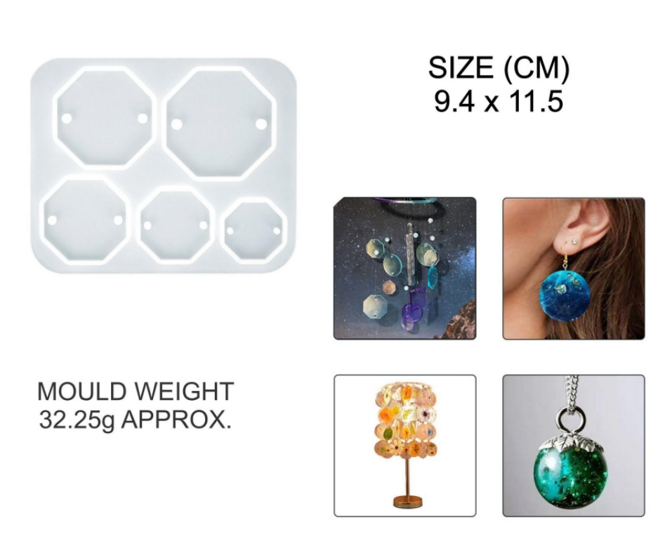 5 IN 1 Hexagon Jewellery & Rakhi Mould